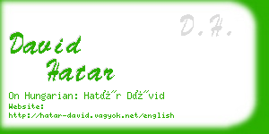 david hatar business card